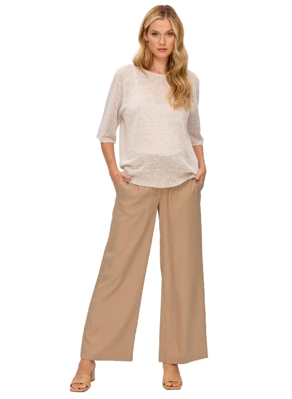 Warren Maternity Trouser in Soft Tencel - Desert