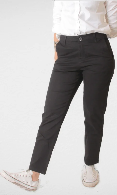 Women Gabardine Pants (Black)