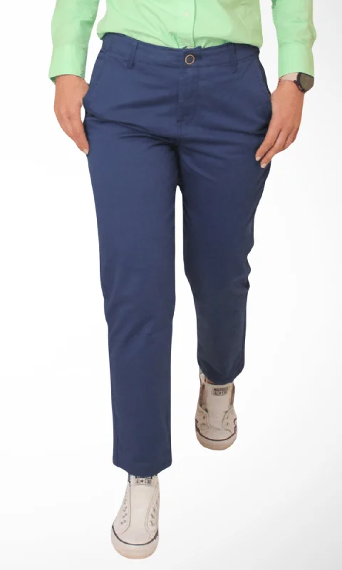 Women Gabardine Pants (Blue)