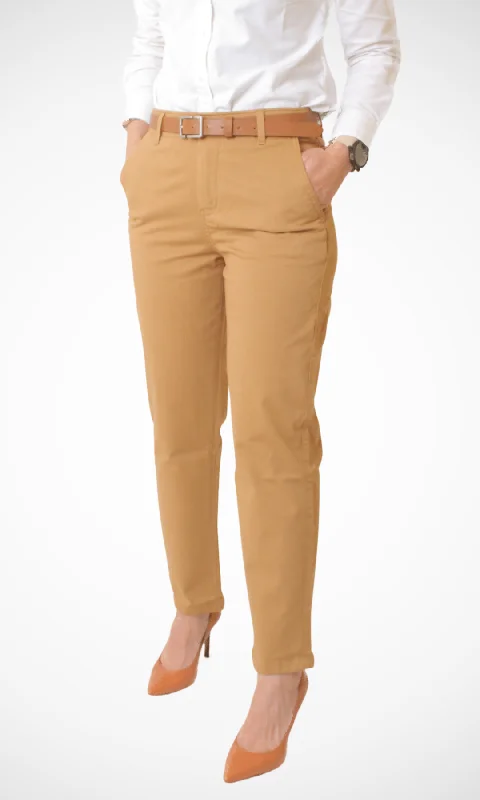 Women Gabardine Pants (Café)