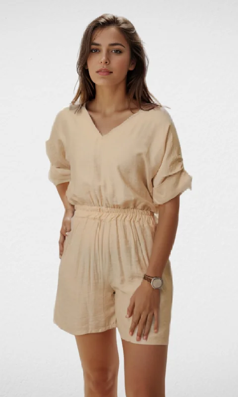 Women Jumpsuit Short (Beige)