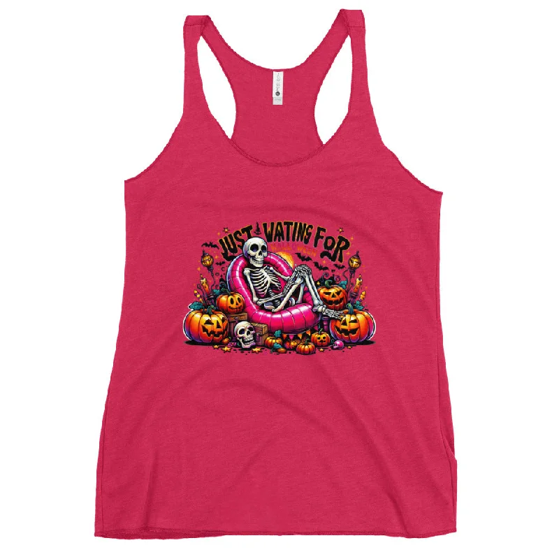 Just Waiting For Halloween Racerback Tank Top