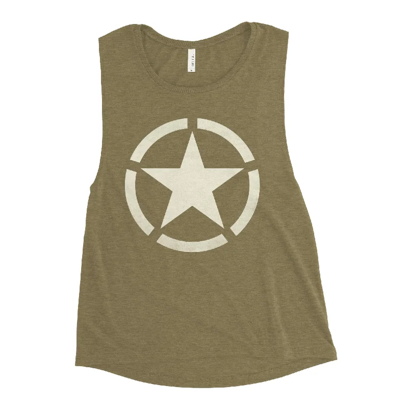 WW2 Circled Star Ladies’ Muscle Tank