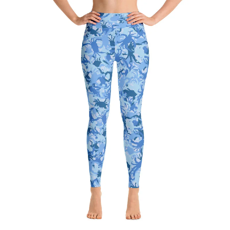 Blue Crab Camo Yoga Leggings