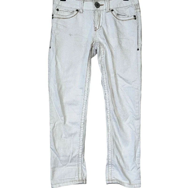 Epic Deals Aeropostale Womens Sz 00 Cropped Skinny Jeans White Cotton