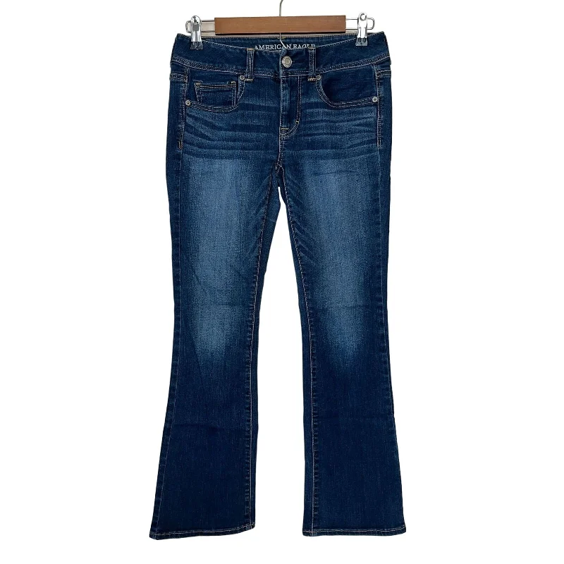 Final Markdown American Eagle Womens Sz 4 Kick Boot Dark Wash Jeans Flare Leg