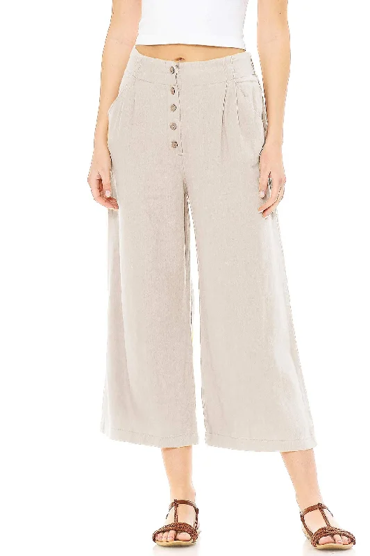Super Deal Cabana Linen Culottes
