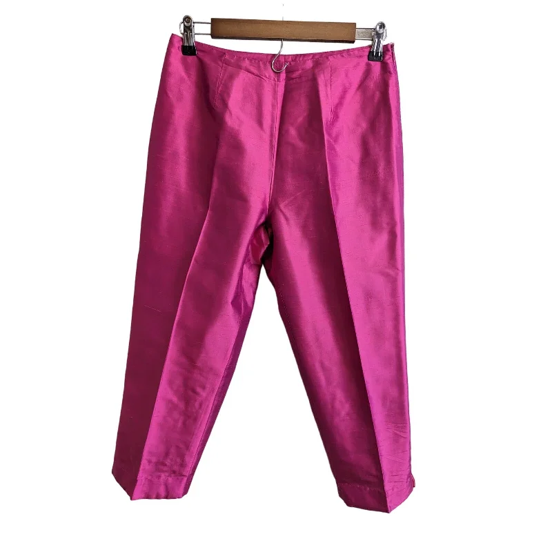 YEAR-End Clearance Clio Petites Womens Sz 4 100% Silk Pants Bright Pink 4P