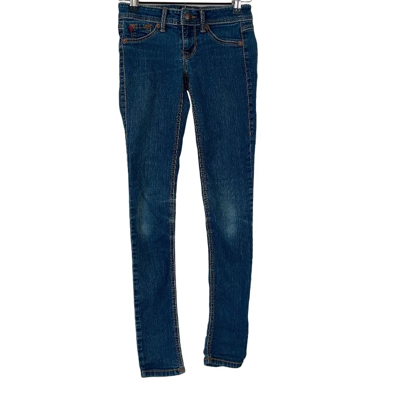 Deal Dash Fragile Jeans Womens Sz 0 Dark Wash Skinny Blue Jeans