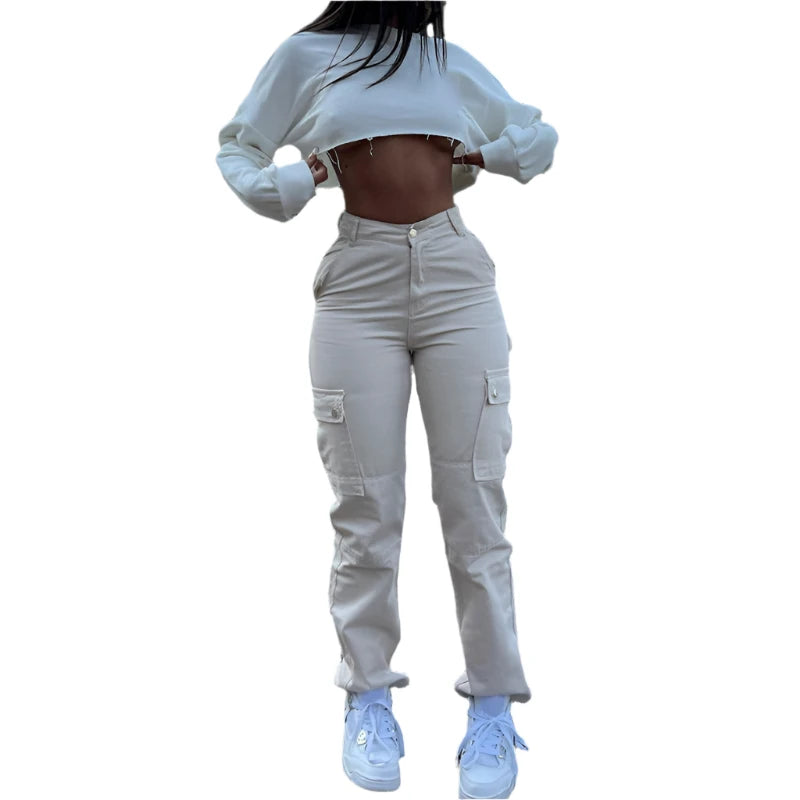 Price Drop Multi-Pocket Simple High-Waist Multi-Pocket Minimalist Cargo Pants