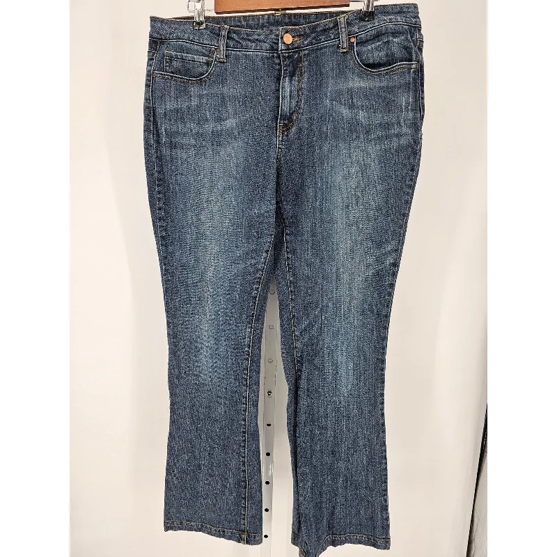 Price Cut Hillard & Hanson Womens Sz 16 Bootcut Blue Jeans Medium Wash