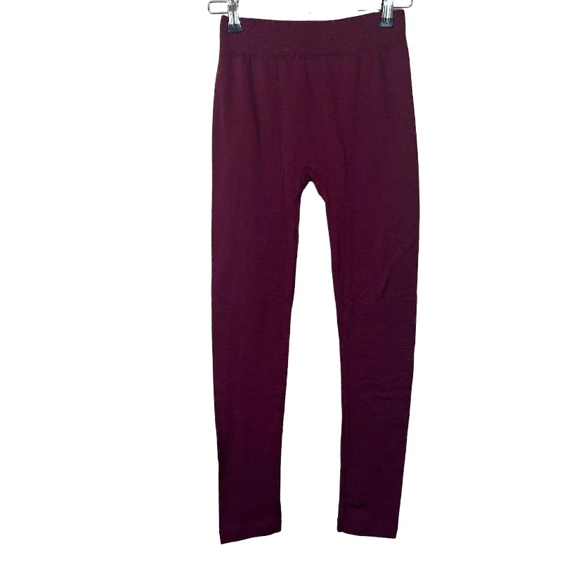 TIME-Limited Offer Love Charm Womens Sz M/L Burgundy Maroon Pull On Leggings
