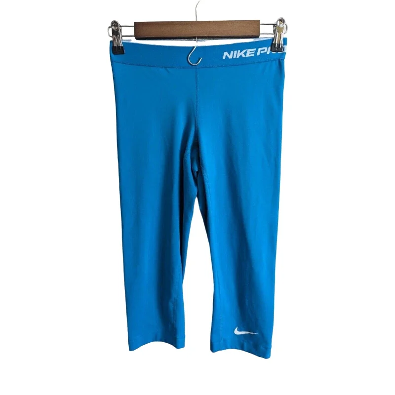 Price Drop Alert Nike Pro Womens Sz S compression Capri Length Leggings Bright Blue