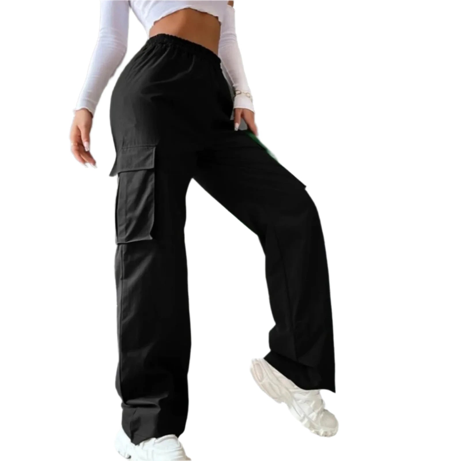 Price Cut Casual Comfort Trendy High Waist Wide Leg Side Pocket Long Pants