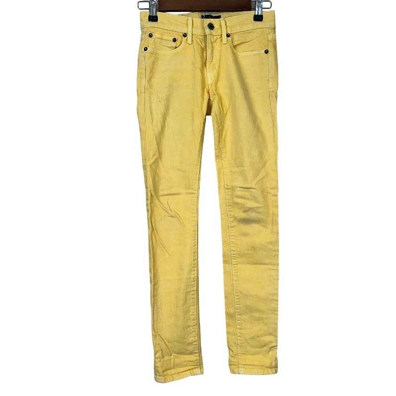 Don't Wait Ralph Lauren Rugby Womens Sz 24 Bright Yellow Super Skinny Jeans