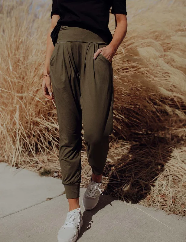 Stock Clearance SA Exclusive Dark Olive Harem Pocket Pants