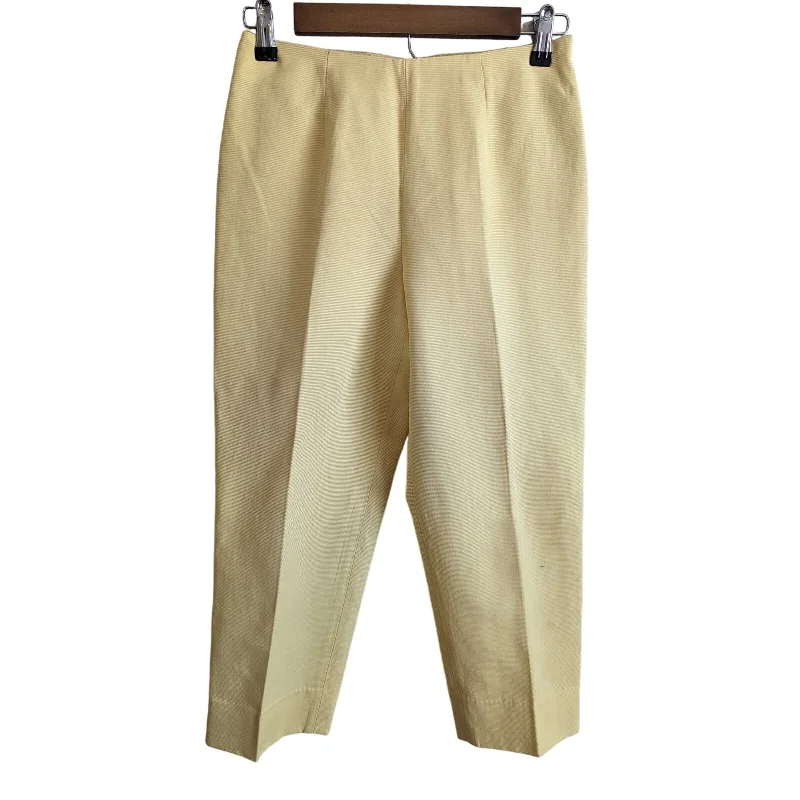 Crazy Savings Vintage Andre Oliver Womens Sz 2 Cropped Straight Leg Pants Butter Yellow Ribbed Crazy Savings Vintage Andre Oliver Womens Sz 2 Cropped Straight Leg Pants Butter Yellow Ribbed