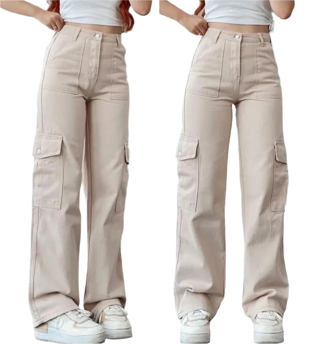 Limited Availability Wulend Wide Leg Pants Zipper Fly Slim Fit Streetwear Mid Waist Pants for Women