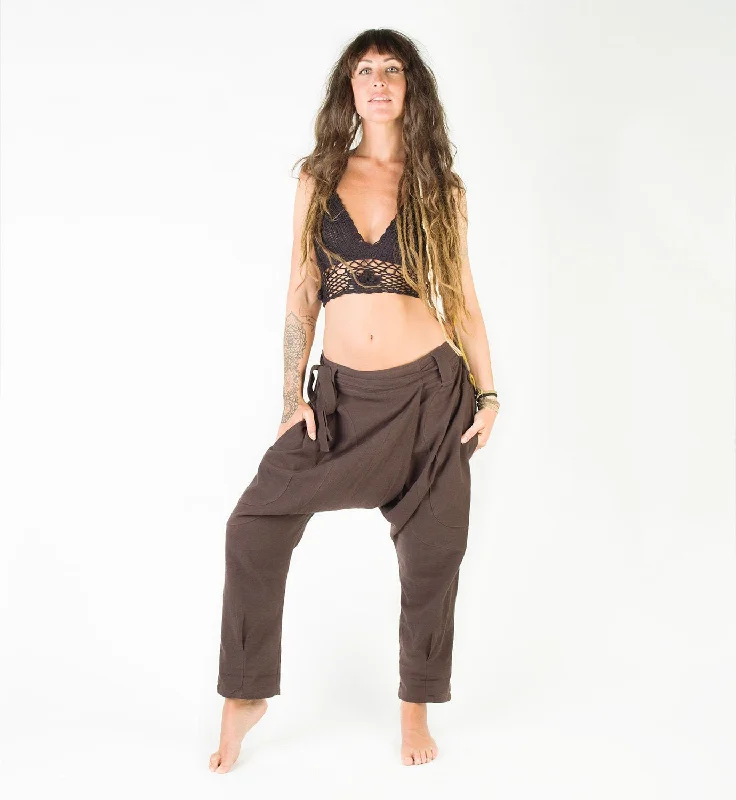 Super Sale Afghani Harem Drop Crotch Pants Full Length, Brown Handmade Comfortable Yoga Gypsy Boho Alibaba Aladdin Festival with two Pockets AJJAYA Super Sale Afghani Harem Drop Crotch Pants Full Length, Brown Handmade Comfortable Yoga Gypsy Boho Alibaba Aladdin Festival with two Pockets AJJAYA