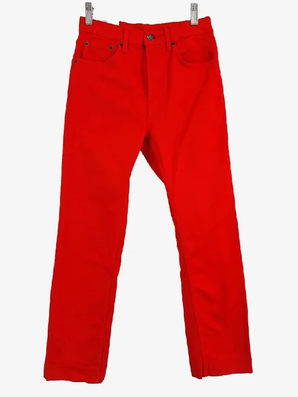 Super Deal Zara Vibrant Cherry Cropped Bootcut Jeans Size 6