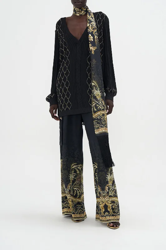 Crazy Savings EMBELLISHED V NECK KNIT THE NIGHT IS NOIR
