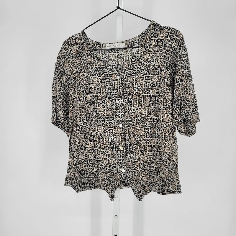 Deal of the Day 1990s Valerie Stevens II Womens Sz 18W Short Sleeve Button Up Blouse Abstract Deal of the Day 1990s Valerie Stevens II Womens Sz 18W Short Sleeve Button Up Blouse Abstract