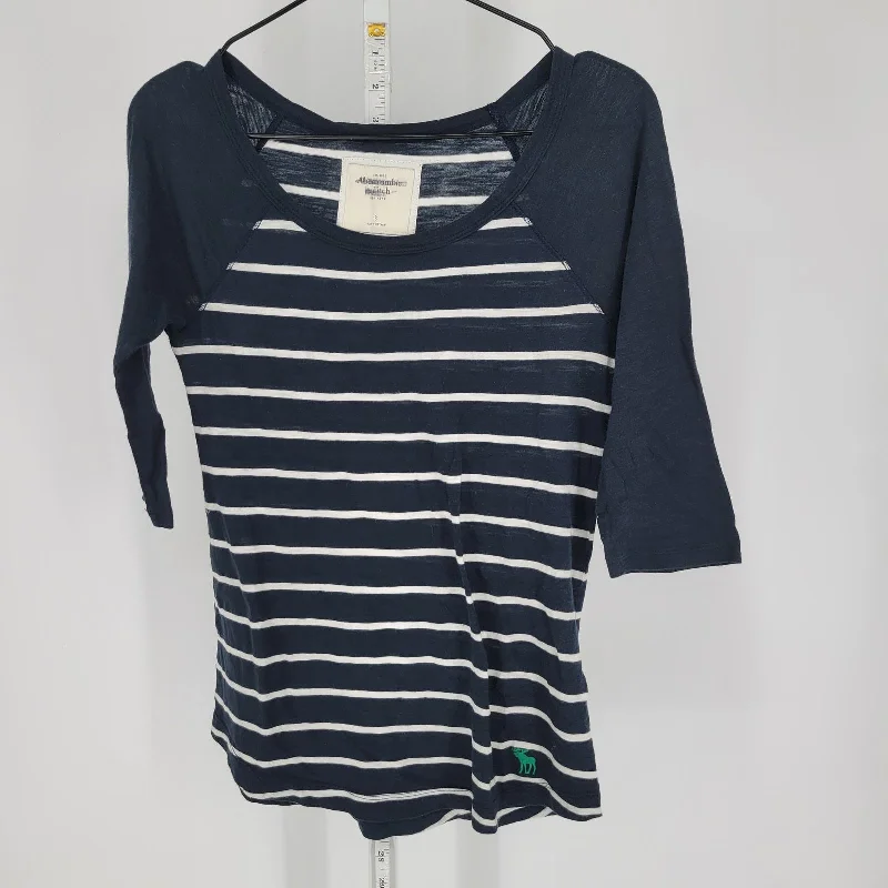 Super Savings Abercrombie & Fitch Womens Sz S 3/4 Sleeve Striped T Shirt Navy Blue and White Super Savings Abercrombie & Fitch Womens Sz S 3/4 Sleeve Striped T Shirt Navy Blue and White
