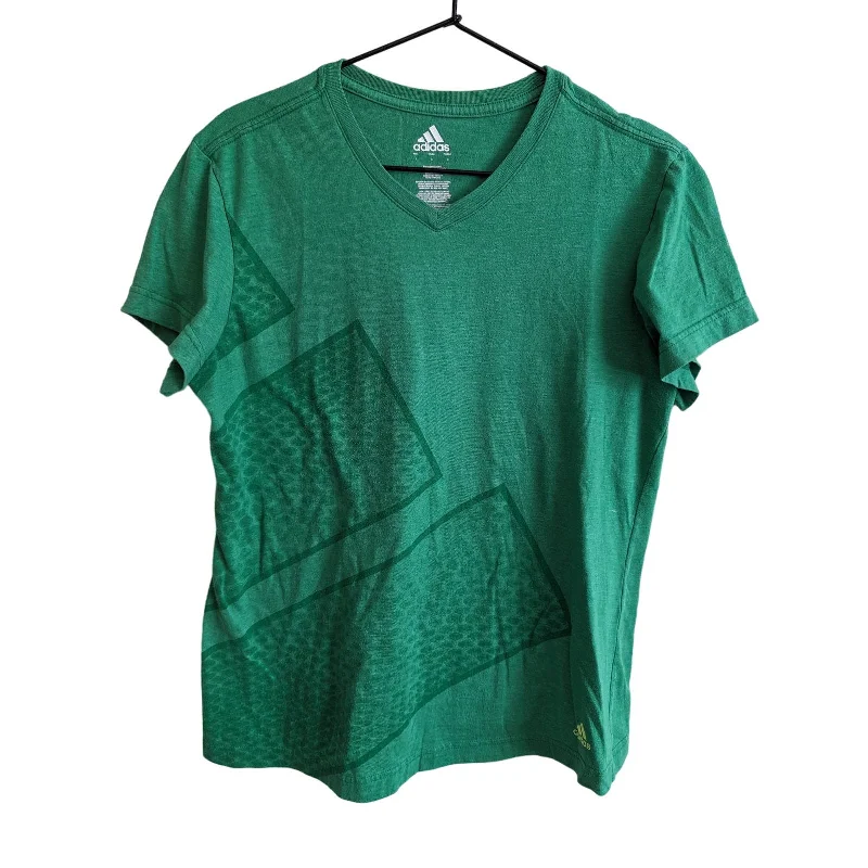 Huge Discounts Adidas Womens Sz L Loose Fit Short Sleeve V Neck T shirt Green