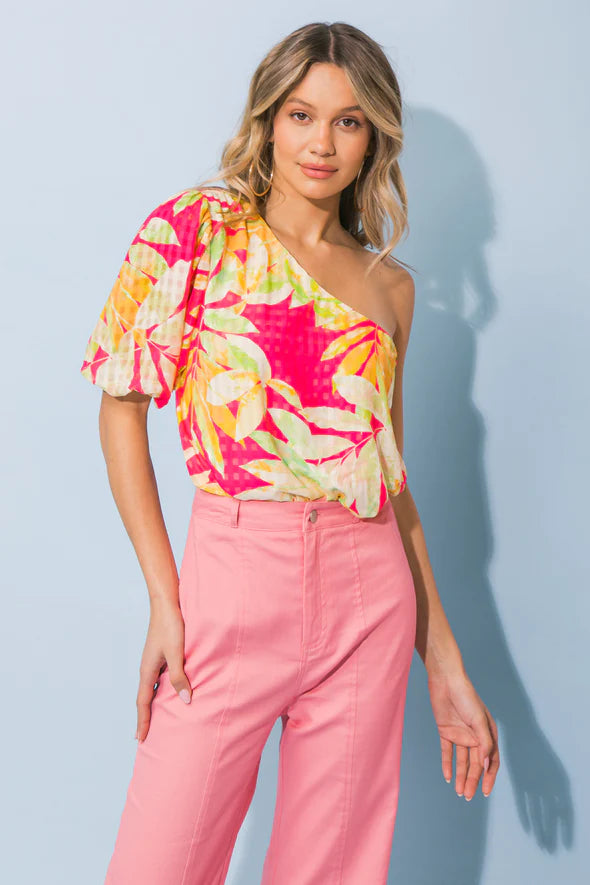 Holiday Sale The All of My Heart One Shoulder Puff Sleeve Top