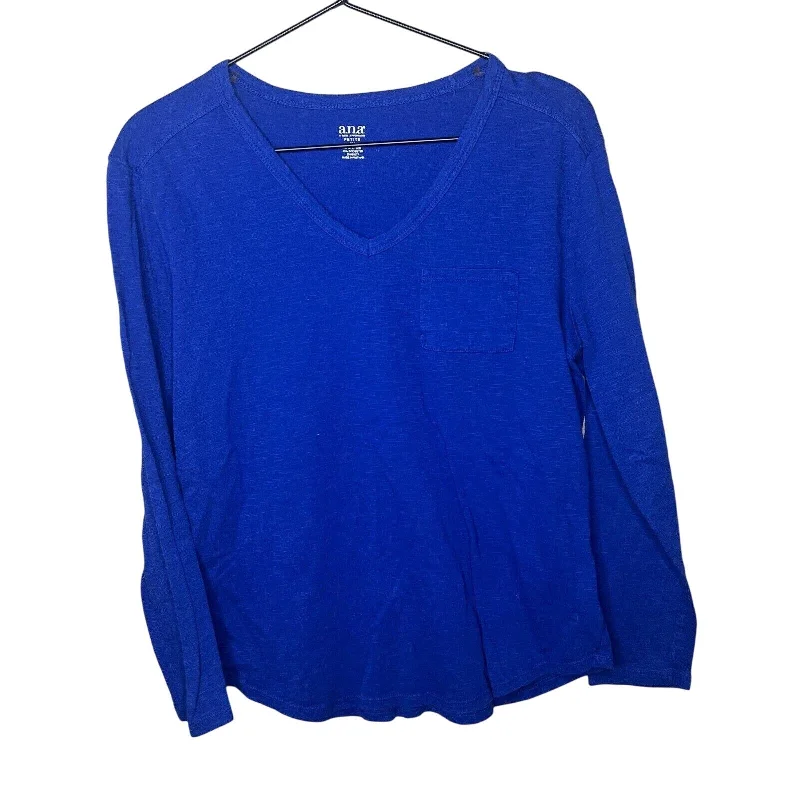 Discount Deals ANA A New Approach Womens Sz Petite PM Cotton Blend Long sleeve V Neck Blue Discount Deals ANA A New Approach Womens Sz Petite PM Cotton Blend Long sleeve V Neck Blue