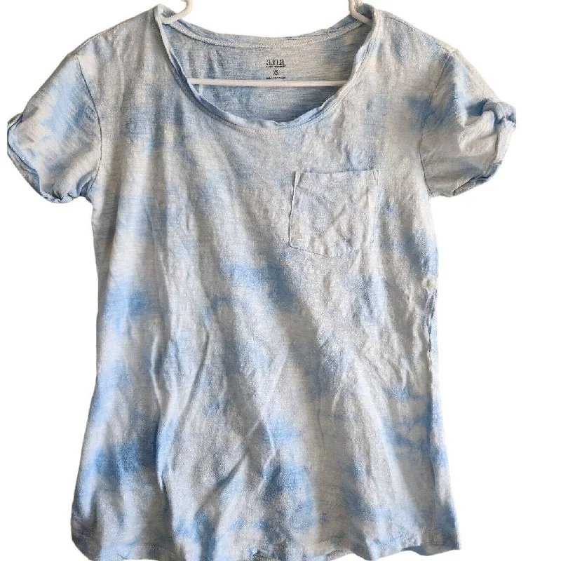 Online Specials ANA A New Approach Womens Sz XS Blue White Tie Dye Short Sleeve T Shirt