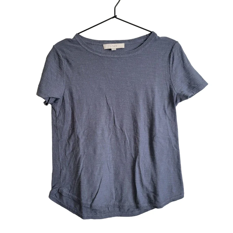 Online Exclusive Ann Taylor Loft Womens Sz S Short Sleeve T Shirt Slate Blue Solid