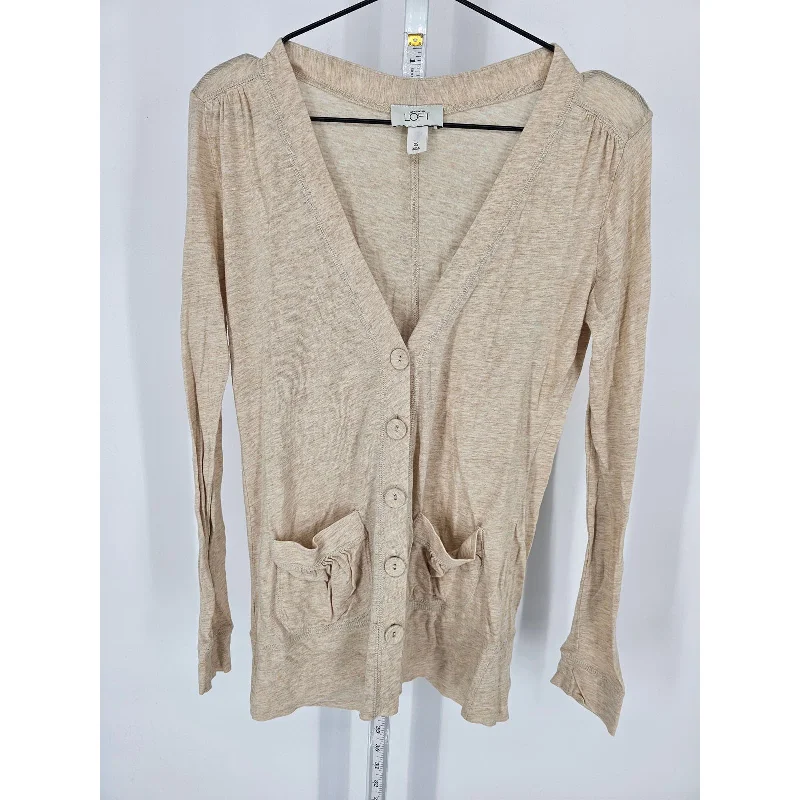 Lowest Price Ann Taylor LOFT Womens Sz XS Button Front Cardigan Sweater Light Beige V Neck