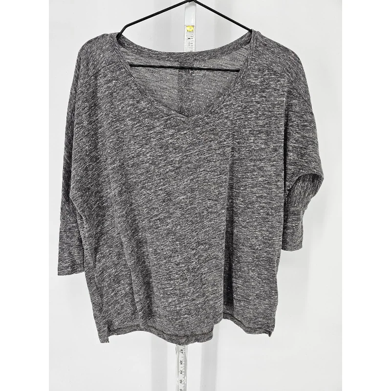 Fantastic Deals Ann Taylor LOFT Womens Sz XS Short Sleeve Slouchy T Shirt Gray V Neck