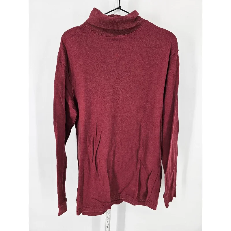 Deal Alert Basic Editions Womens Sz M 100% Cotton Long Sleeve Turtleneck T Shirt Dark Red Deal Alert Basic Editions Womens Sz M 100% Cotton Long Sleeve Turtleneck T Shirt Dark Red