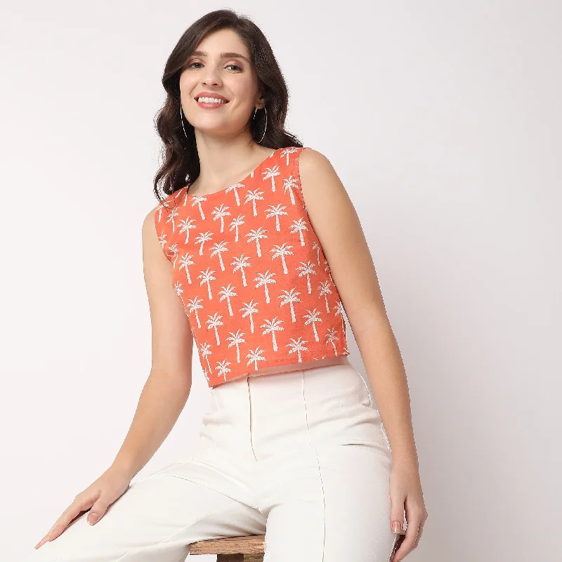 Amazing Deals Boxy Fit Printed Crop Top