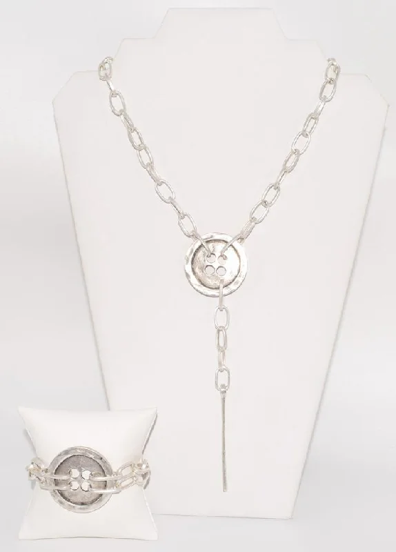Don't Wait Button & Needle Turkish Necklace Only