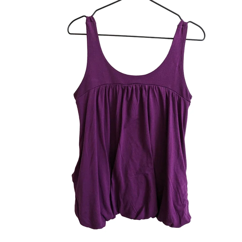 Lowest Prices By Design Womens Sz M Sleeveless Blouse w/ Pockets Purple