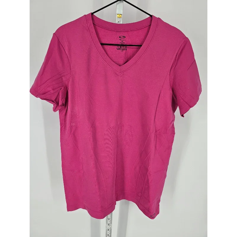 Price Rollback C9 by Champion Womens Sz XL Short Sleeve Athletic T Shirt Bright Pink V Neck