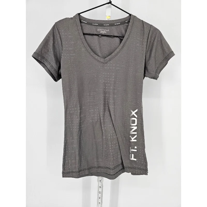 Price Reduction Champion Power Train Womens Sz M V Neck T Shirt Ft Knox Military Gray Price Reduction Champion Power Train Womens Sz M V Neck T Shirt Ft Knox Military Gray