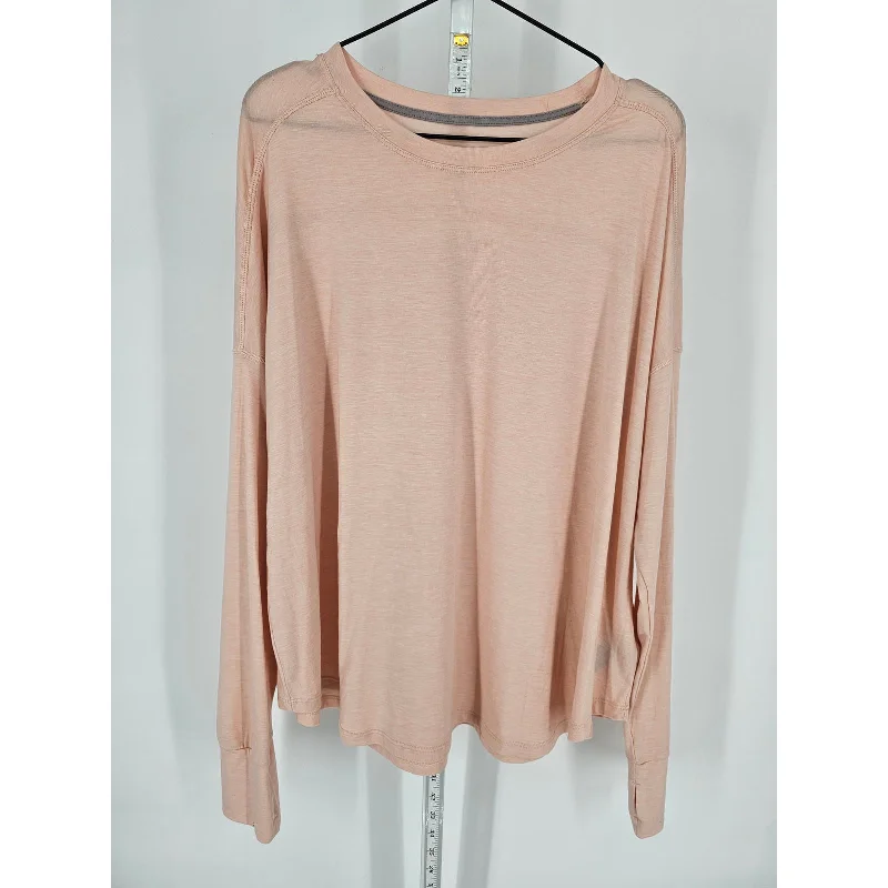 Bonus Savings Champion Womens Sz XXL Long Sleeve Athletic T Shirt Light Peach Pink