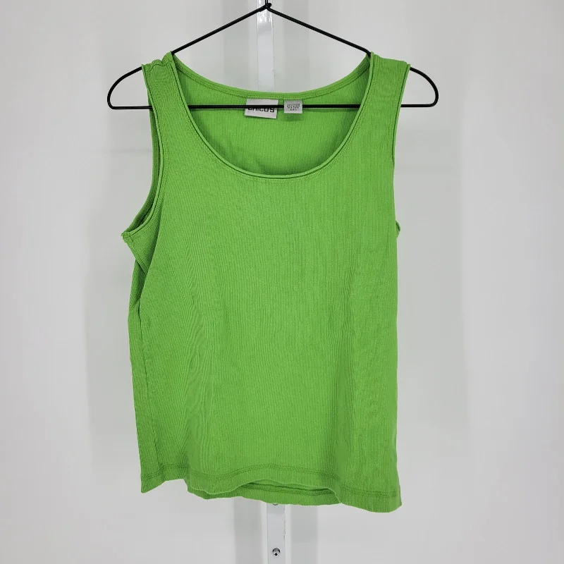 Exclusive Offers Chicos Womens Sz 2 (XL) Ribbed 100% Cotton Tank Top Bright Green