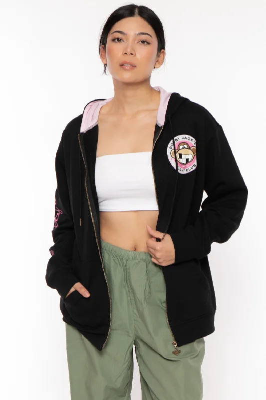 Best Deals Fight Club - Bobby Jack Oversized Premium Zip Hoodie - Black