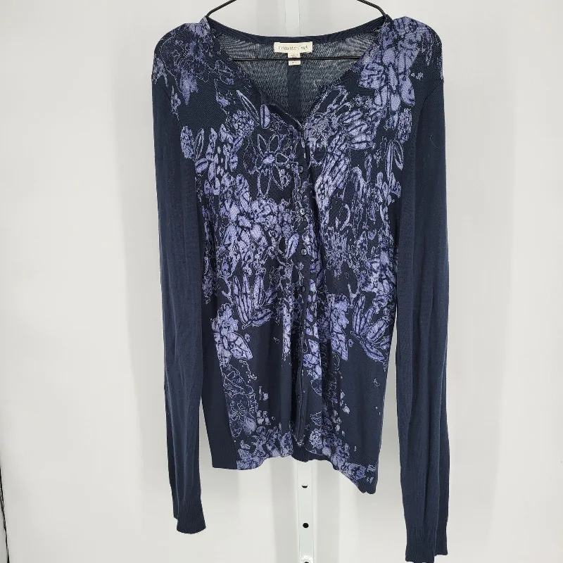 Take Advantage Coldwater Creek Womens Sz L Lightweight Cardigan Sweater Purple Floral