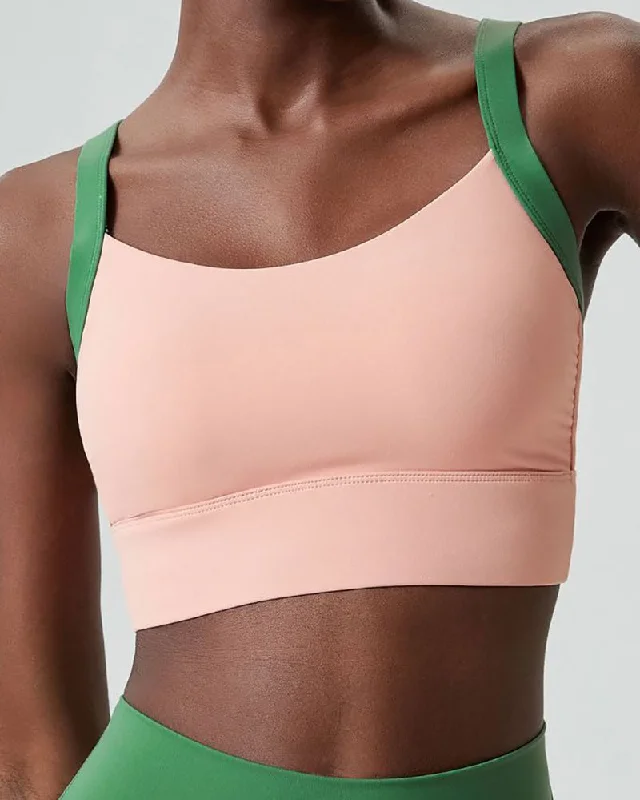 Stock Up and Save Colorblock Fixed Cup Cat Ear Back Sports Bra S-XL