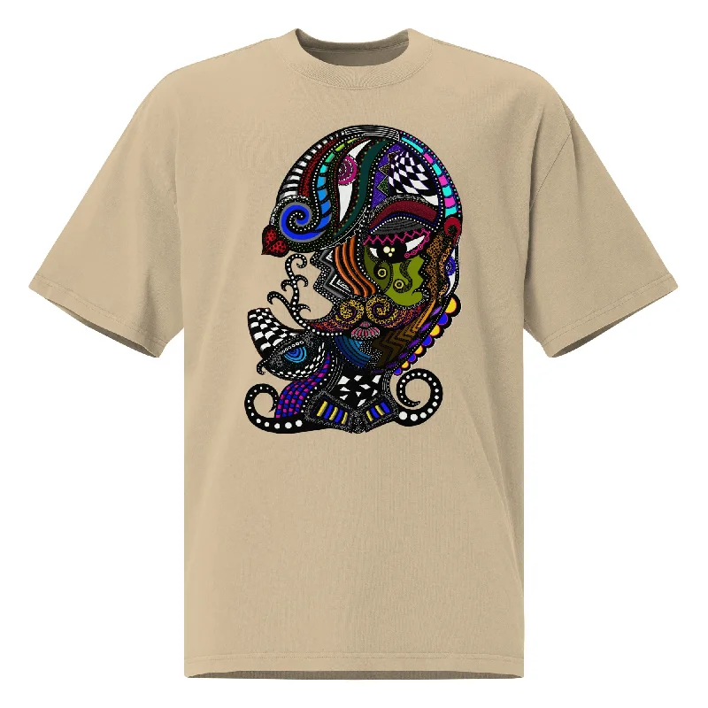 Deal Zone COLORFUL TRANSFORMATION Unisex Oversized Faded T-Shirt