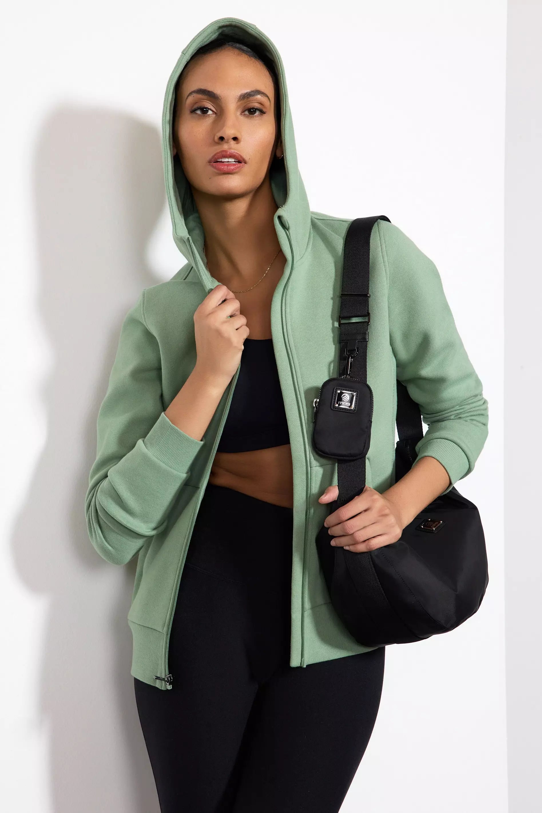 Hot Deal Comfort Fleece Zip-Up Hoodie - Hedge Green