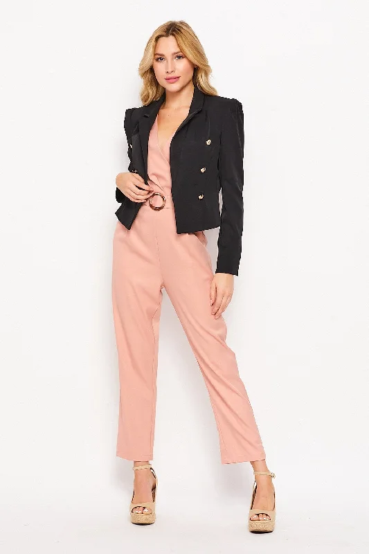 Big Discounts The Double Button Long Sleeve Short Blazer