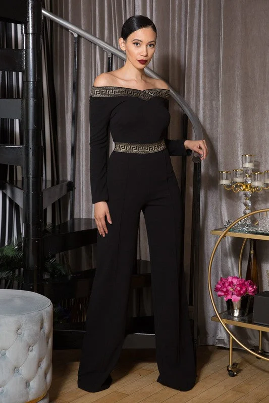 Special Savings Greek Border Pattern Jumpsuit