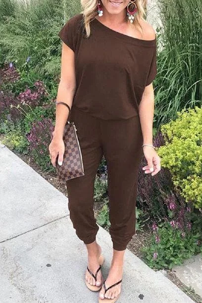 Savings Galore Off Shoulder Pocket Jumpsuit